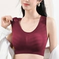 thumbnail image 2 of VBVC Women's Textured Seamless Wireless Bra,Ladies Full Coverage Bralette,Supportive Racerback Lingerie For Women,Red,Size M, 2 of 5