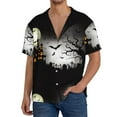 thumbnail image 3 of Disketp Men's Hawaiian Happy Halloween 1 Print Shirts Button Down Holiday Beach Shirts-X-Large, 3 of 7