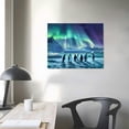 thumbnail image 4 of Acheng  Northern Lights Canvas Print Penguins on Iceberg Landscape Picture Aurora Borealis Wall Art for Living Room Home Decoration Framed Ready to Hang  pattern1, 4 of 6