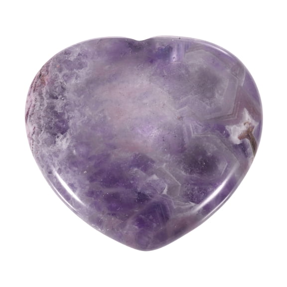 Uxcell Thumb Worry Stone for Anxiety, 1.6" Natural Heart Crystal Stone, Polished Gemstone Hand Carved Pocket Rock Anxiety Crystals for Women Stress Gifts Meditation, Purple