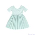 thumbnail image 2 of Fozruso Girls Dresses Baby Girls Summer Short Sleeve Dress Viscose Toddler Soft Casual Flowy Tiered,18-24 Months, 2 of 6