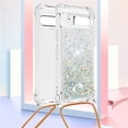 thumbnail image 2 of Glitter Case for Google Pixel 7A with Adjustable Lanyard Neck Strap, Sparkle Transparent Quicksand Waterfall Soft TPU Liquid Cover for Google Pixel 7A LSGS-Silver, 2 of 14