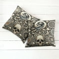 thumbnail image 4 of Ambesonne Gothic Art Throw Pillow Cover Pack of 2, Mushroom Skulls Occult, 2 Pcs-26"x26", Eggshell and Charcoal Grey, 4 of 5