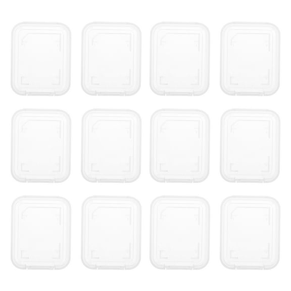ITSELFER 20Pcs Transparent Memory Card Box Retro SD Cards Carrying Case Single Slot Storage Holder