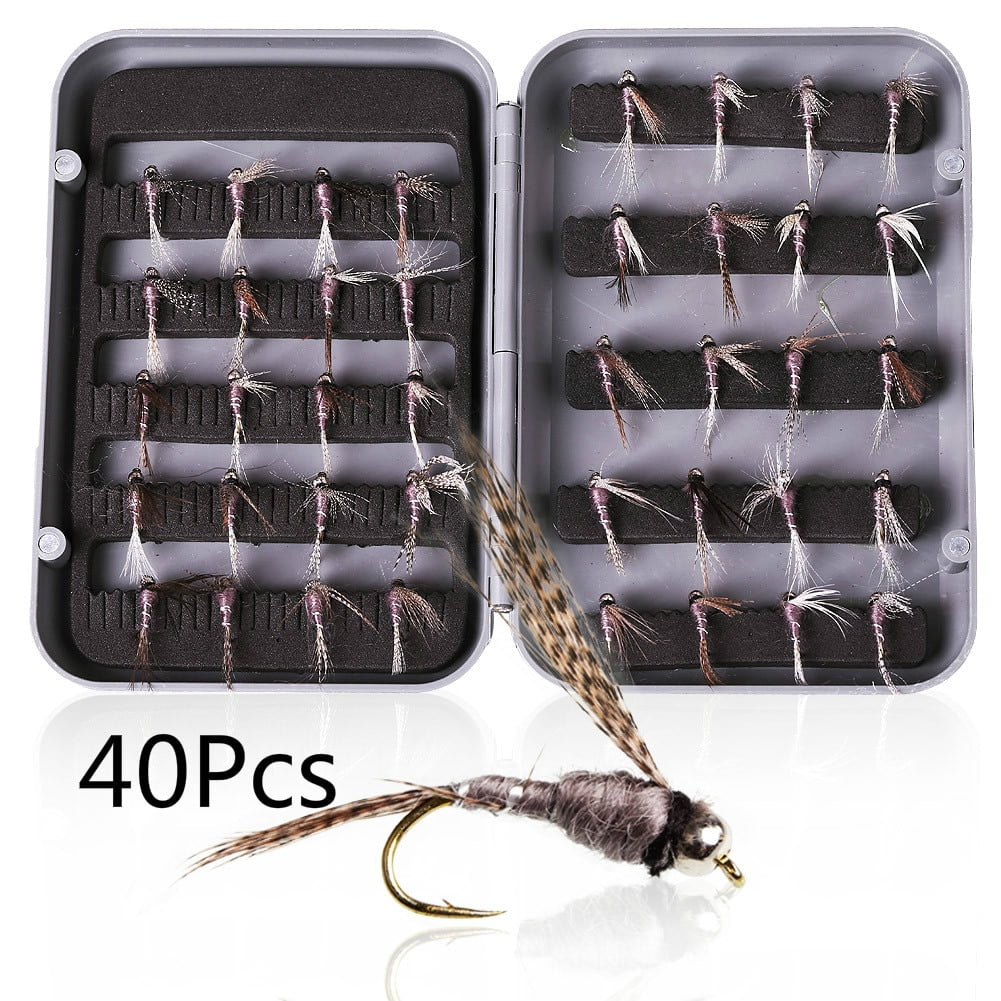 Sougayilang Multiple Fly Fishing Lures Portable Fly Fishing Baits Set