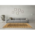 thumbnail image 3 of Ahgly Company Indoor Round Abstract Brown Modern Area Rugs, 4' Round, 3 of 4