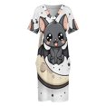 thumbnail image 6 of Cute Bat Moon Night Sky Loose Pocket Dress Dresses Summer Summer Dresses for Women, 6 of 9