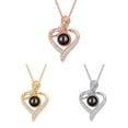 thumbnail image 2 of APIPEE 925 Sterling Silver Heart Rose Projection Necklace for Women, 2 of 5
