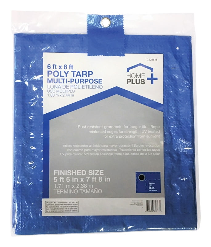 Home Plus Blue LIGHT DUTY 3' 7" X 5' 7" Tarp Poly Motorcycle/Car/Boat Cover NEW! 