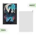 thumbnail image 2 of Pofeuu Artistic Moon Valley Wolf Print Premium Golf Towel with Carabiner Clip Absorbent Microfiber Waffle Pattern Golf Towel for Golf Bag Trolly Belt Loop, 2 of 8