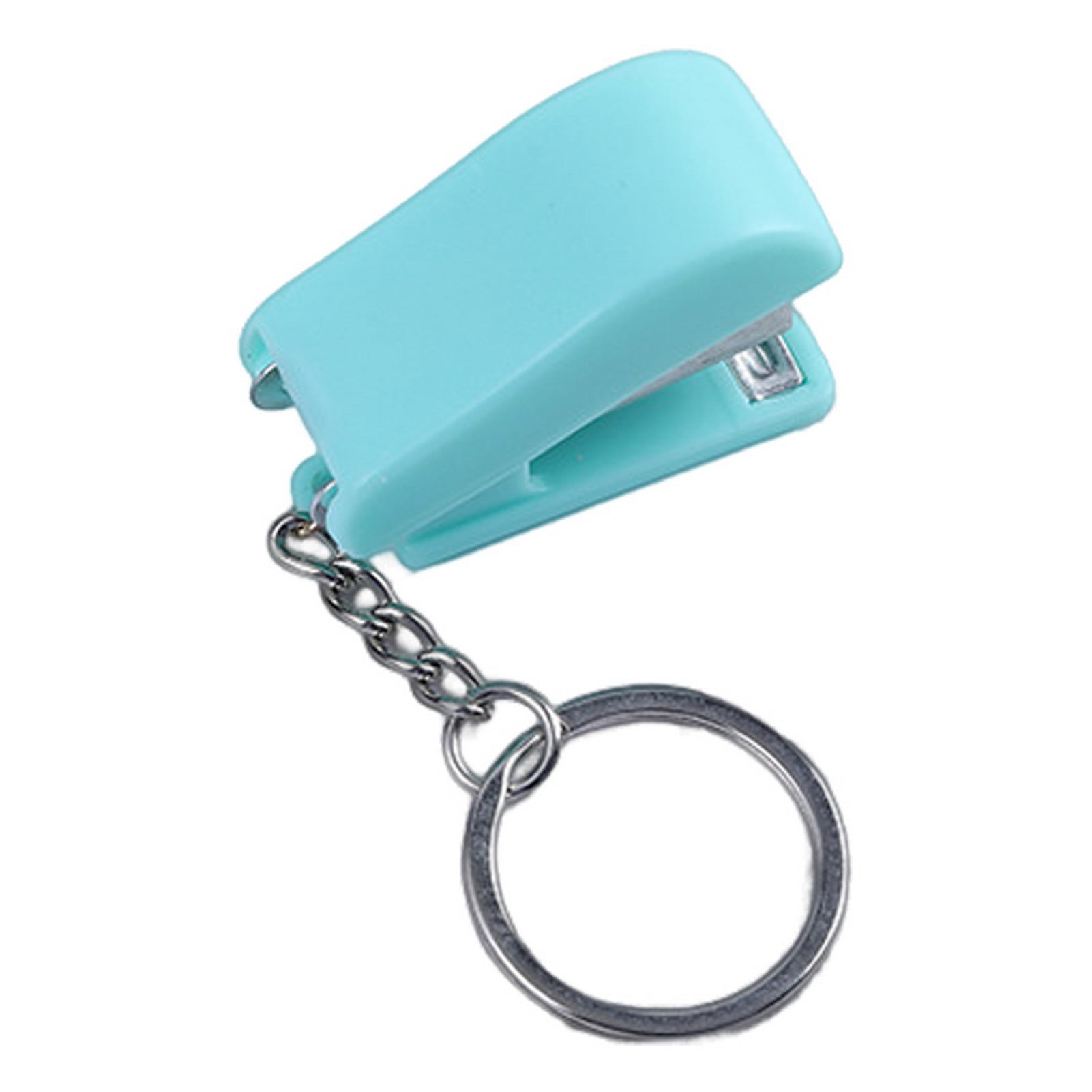 Student Stapler Macaron Color High Efficiency Quick Binding Key Chain