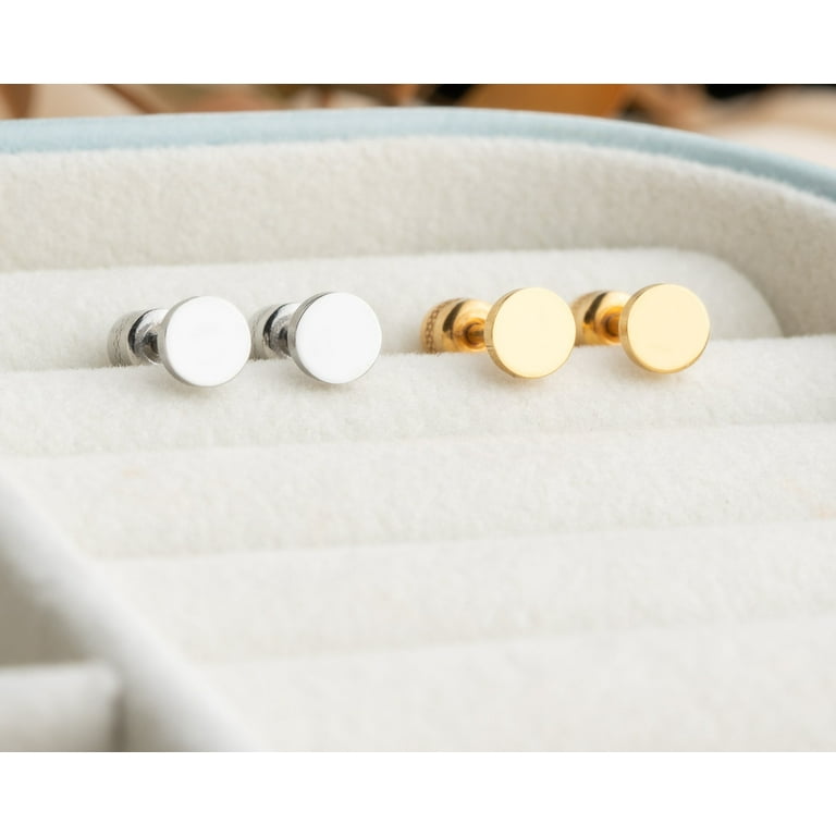 Implant Grade Titanium Double Sided Simple Flat Back Dot Stud