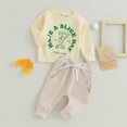 thumbnail image 2 of Douhoow Toddler Boys 2PCS Winter Pants Sets Long Sleeve Letter Pattern Sweatshirt and Drawstring Pants Set, 2 of 9