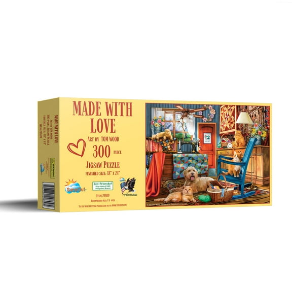 SUNSOUT INC - Made with Love - 300 pc Jigsaw Puzzle by Artist: Tom Wood - Finished Size 18" x 24" - MPN# 29809