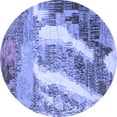 thumbnail image 1 of Ahgly Company Machine Washable Indoor Round Abstract Blue Modern Area Rugs, 8' Round, 1 of 4