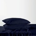 thumbnail image 4 of 4 Piece King Size Sheet Set- 100% Cotton 400 Thread Count Sheet Set- Navy Blue Solid - Luxurious Bedding, 4 of 5