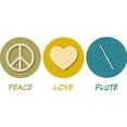 thumbnail image 2 of CafePress - Peace Love Flute -  Round Wood Ornament 4", 2 of 2