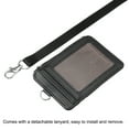 thumbnail image 4 of Uxcell Vertical PU Leather 5 Card Slots ID Badge Holder Zipper Wallet with Lanyard, Black, 4 of 6
