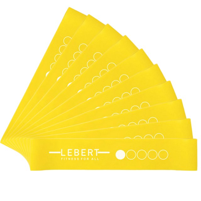 Lebert Fitness Mini Bande Bande de Résistance Boucle Bandes d'Exercice Ensemble de 10 Jaune