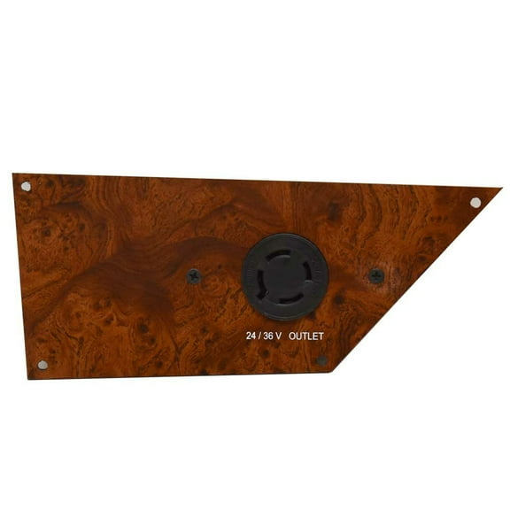 Boat Trolling Motor Plug Panel | 24/36VDC Woodgrain Acrylic