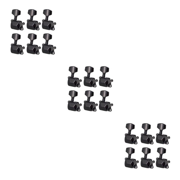Billuyoard 6 piezas clavija de afinación de guitarra 6 cuerdas medio sellado cabeza de máquina sintonizadores perilla instrumento de cuerda reparación 6 Links 3piezas Billuyoard CBP232488