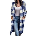 thumbnail image 1 of Innerwin Manteau Col en V pour Femmes, Cardigan Chaud d'Hiver, Veste Ample Bleue 2TG, 1 of 2