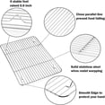 thumbnail image 3 of LNGOOR 2 Pcs Stainless Steel Cooling Rack 9.8” x 7.5”  Baking Cooking Roasting Grilling Rack for Cookies  Bread  Cakes, 3 of 7