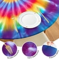 thumbnail image 4 of Rainbow Tie Dye Radial Pattern Round Fitted Tablecloth with Elastic Edge,Dining Table Cover Waterproof,Outdoor Round Tablecloth for Camping,Dining,Indoor and Outdoor, 4 of 7