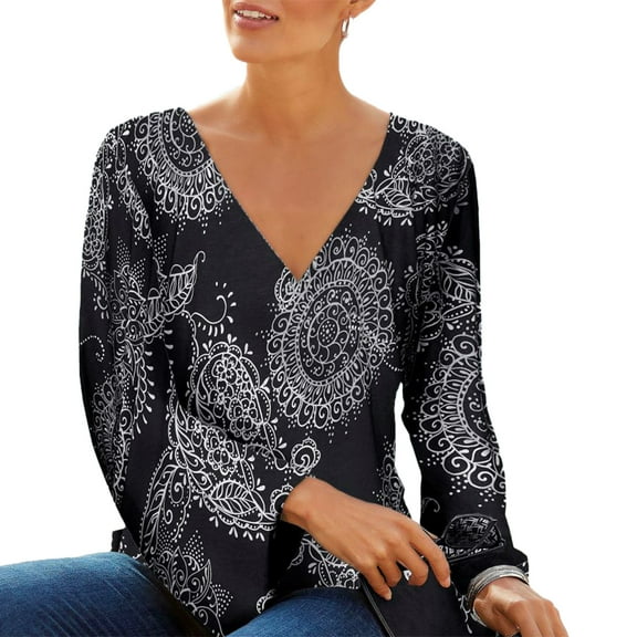 LASCANA Women's Printed Long Sleeve Top Band