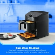 Midea Air Fryer, 11 Qt, Double Basket with Dual Cooking Zones, 8-In-1 Presets, Sync Finish Technology, Black