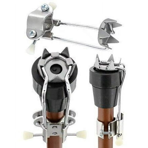 Royal RC Canes Ice Grip Attachment – Universal Fit for Most Walking Canes, Anti-Slip Tip for Men & Women – Secure Snow & Ice Traction – Flip-Up Design for Easy Indoor Use