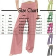 thumbnail image 3 of XFLWAM Women's Cotton Linen Palazzo Pants Trendy High Waist Smocked Wide Leg Pants Casual Lounge Trousers with Pockets Hot Pink 3XL, 3 of 5