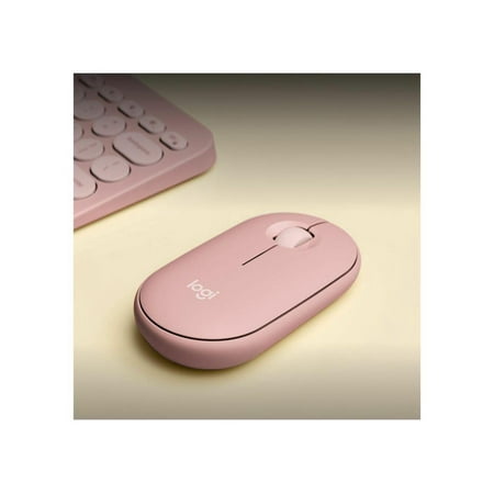 Logitech - Pebble Mouse 2 M350s Slim Lightweight Wireless Silent Ambidextrous Mouse with Customizable Buttons - Rose