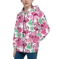 thumbnail image 2 of Naloa Flamingo Teenage Zipper Hoodie, Long Sleeve Zip Up Hoodies Casual Jackets Tops for 7-12 Years-Small, 2 of 6