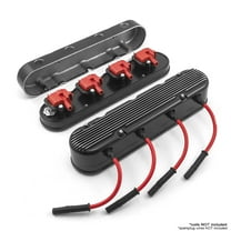 Speedmaster PCE314.1249.02 Compatible with Chevy LS 2pc Finned Vintage Hidden Coil Aluminum Valve Cover - Black