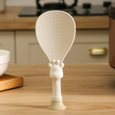 

EIALIVE Dinnerware Deer Suction Cup Rice Spoon Household Vertical Non Stick Rice Serving Rice Cooker High Temperature Vertical Cute Fawn Rice Spoon For Kitchen