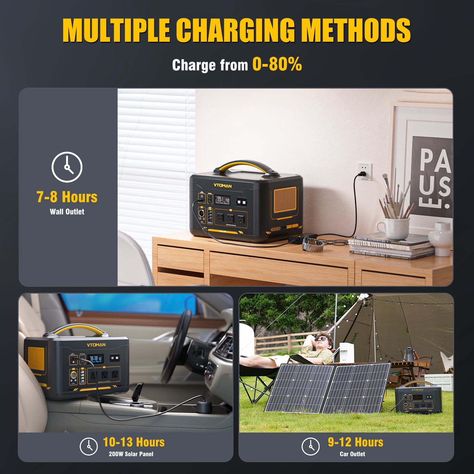 VTOMAN JUMP1000 ポータブル電源 1408Wh/440000mAh VTOMAN JUMP1000 