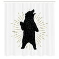 thumbnail image 3 of Ambesonne Bear Shower Curtain, Sketch Art Tribal, 69"Wx84"L, Charcoal Grey and Brown, 3 of 5