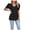 00 # Black, variant on REORIAFEE Fashion Women Plus Size Short Sleeve V Neck Casual Blouse T-Shirt Tops Black L