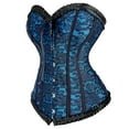 thumbnail image 2 of Gothic Corset Overbust Lace up Corset For Women Corsets Bustier Top Waist Training Blue 6XL, 2 of 4