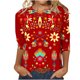 thumbnail image 1 of Camisetas Casuales de las Mujeres de Moda Impresa 3/4 Mangas Blusa Cuello Redondo para el Hogar Y Diario, 1 of 4