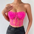 thumbnail image 3 of Txlixc Corsé femenino, blusa en forma de tubo, bordado floral, chaleco de hombro claro, adecuado para reuniones diarias del Club Txlixc  moda, 3 of 3