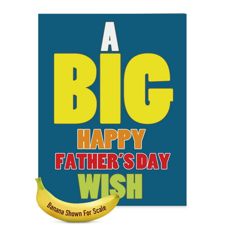 J3456FGG Jumbo  Father's Day Grandpa Greeting Card: 'Big Father's Day Wish' with Envelope (Big Size: 8.5+ x (Best Wishes Cards Handmade)