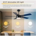 thumbnail image 6 of YIOSI 46" Black Ceiling Fan with Lights & Remote - Modern Low Profile, Reversible DC Motor, 5 Dual-Sided Blades, LED Light, APP/Remote Control, Quiet & Energy Efficient - Black, 6 of 14