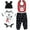 White/black/red, variant on Disney Mickey Mouse Bodysuit, Pants, Bib and Hat 4 Piece Outfit Set Newborn to Infant