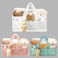 thumbnail image 6 of Diaper Caddy Organizer for Changing Table,Nursery Storage Bin with Handles,Storage Basket for Wipes,Baby Essentials Organizer,3 Compartments & 8 Pockets,with Cute Bear Decor,A, 6 of 6