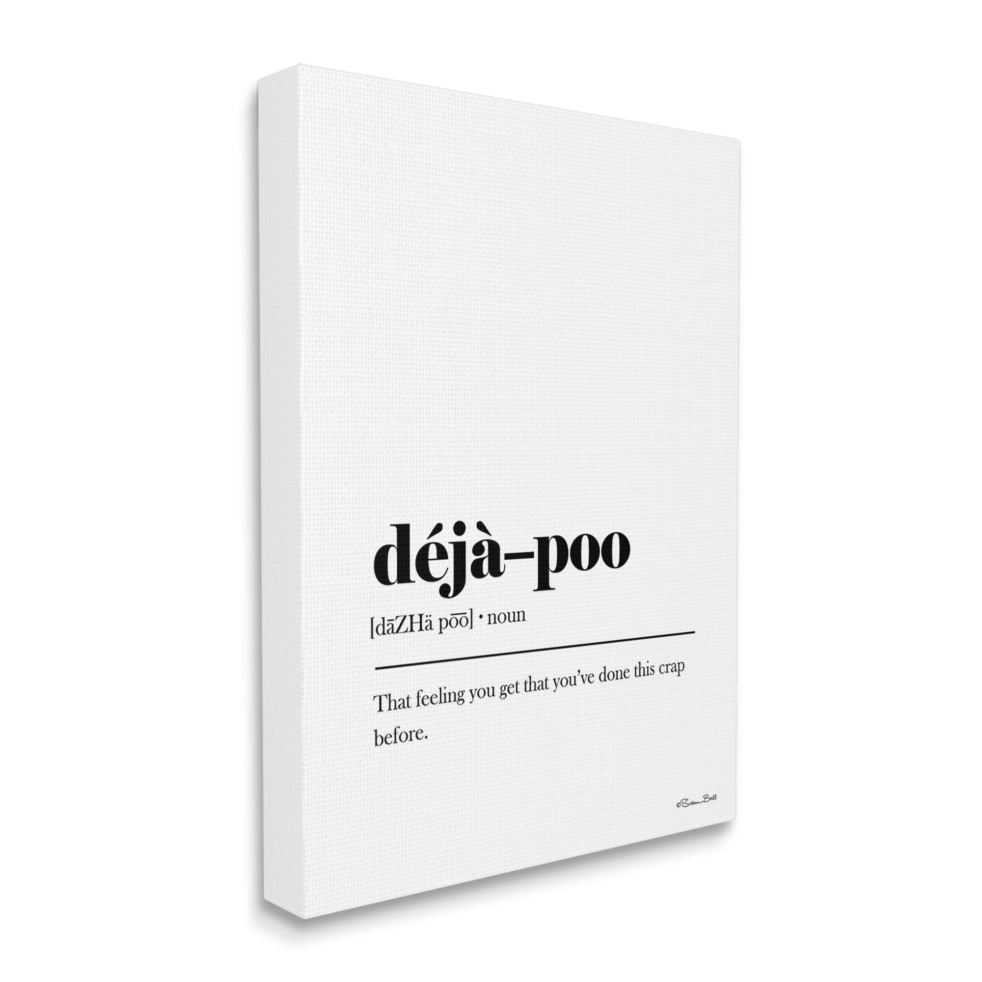 Stupell Industries Deja-Poo Definition Typography Painting Gallery Wrapped Canvas Art Print Wall Art, 24 x 30