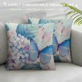 thumbnail image 3 of Chilfamy   Blue Hydrangea Pillow Covers Spring Summer Floral Throw Pillows Cover Flowers and Butterflies Pillowcase for Couch Sofa Living Room Patio White, 3 of 5