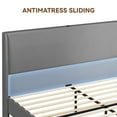 thumbnail image 5 of COMHOMA King Bed Frame with Type-C & USB, Upholstered Bed Frame with 51" High Headboard Tall, White Bed Frame with Wood Slat Support, Wingback Headboard,Grey, 5 of 9