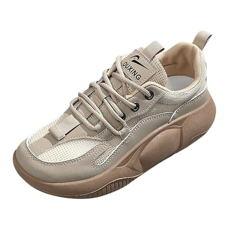 OJSFQUFP Womens Comfort Sneakers Leisure Sport Shoes Running Shoes Breathable Fashion for Student and Teenagers Work Flats Office Shoes Walking Shoes for Women Khaki 39